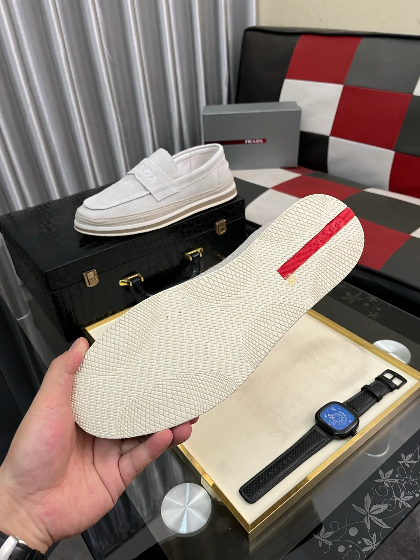 Men's men's shoes 💰458⌚️⌚️prada: new spring and summer casual shoes, sports sneakers, fabric: imported cowhide, lining: original lining, sole: original sole, size: 38-445️⃣color optional